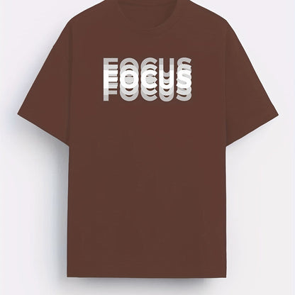 T-shirt Uomo Stile Moderno con Motivo "FOCUS" – Look Urbano e Ispirante