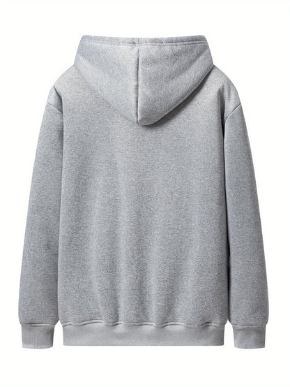 Sweat à Capuche Zippé Homme Doublure Molleton Gris Clair Chaud