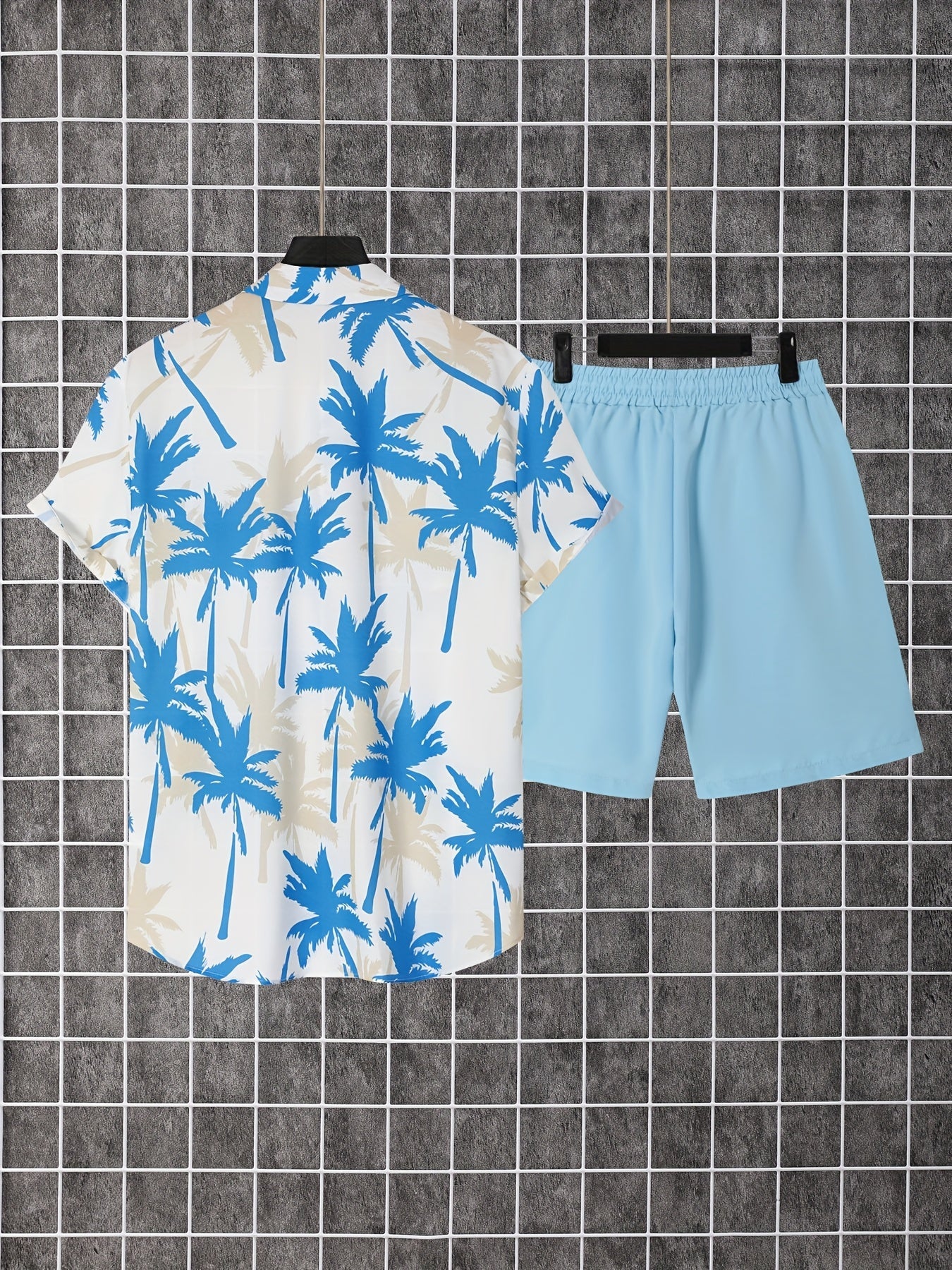 Camicia hawaiana con stampa di palme da uomo - Stile spiaggia casual estivo
