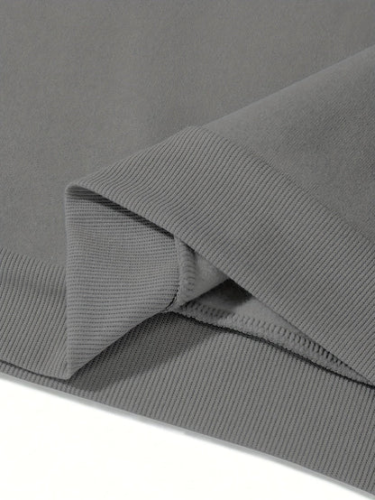 Ensemble Survêtement Homme Bicolore à Capuche et Bandes Horizontales Gris et Noir
