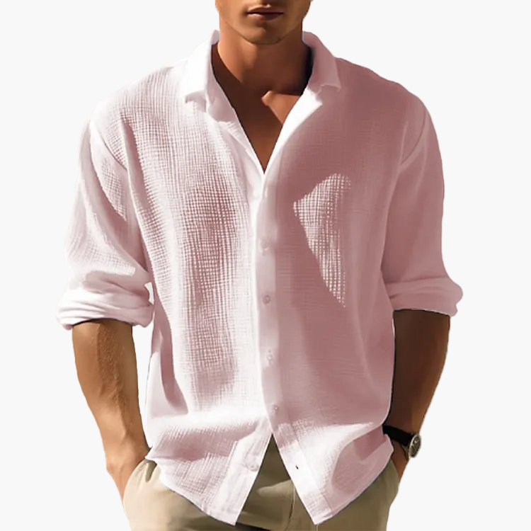 Chemise décontractée homme à manches longues style estival pour tenues urbaines et vacances