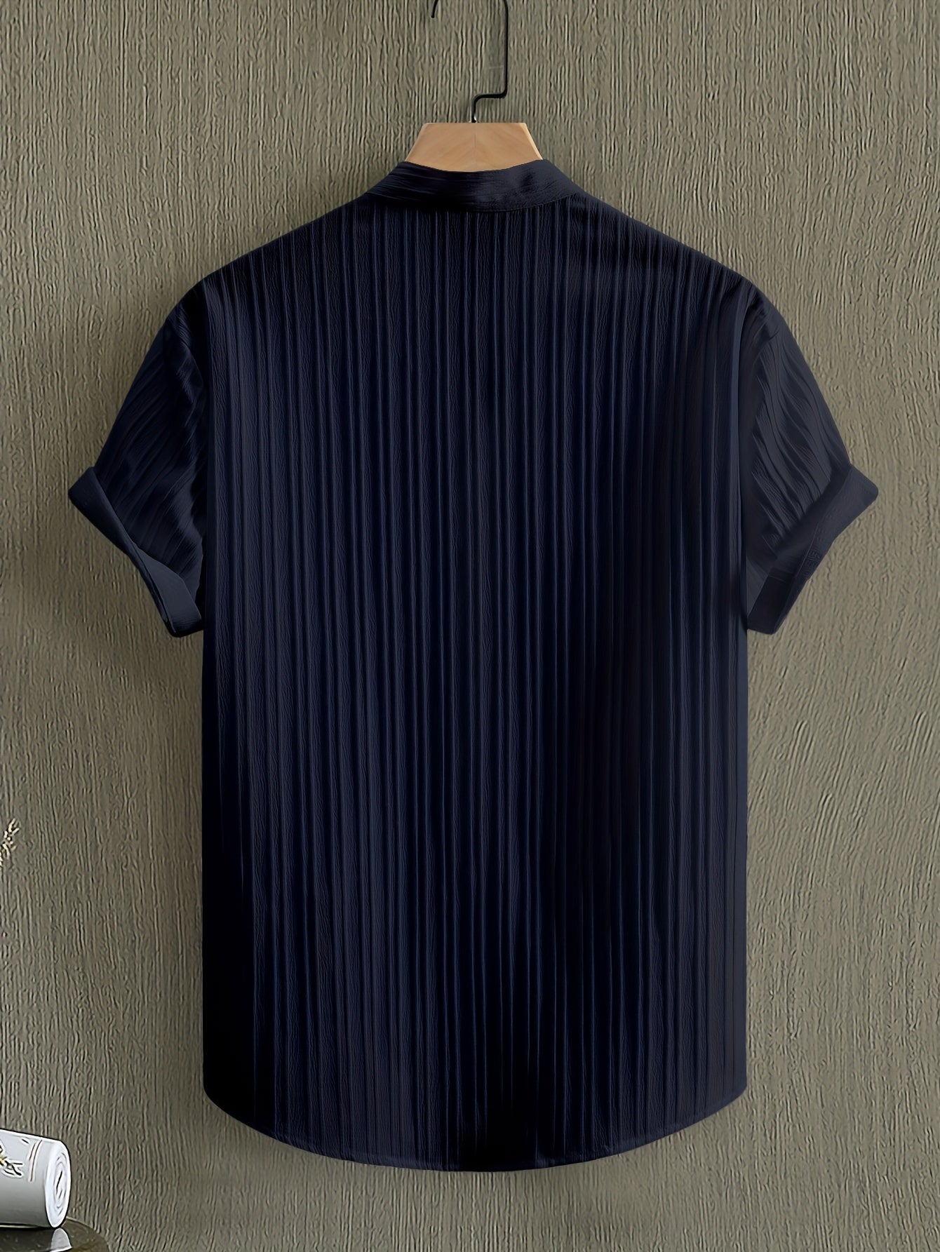 Camicia casual con colletto alla coreana da uomo stile moderno e estivo