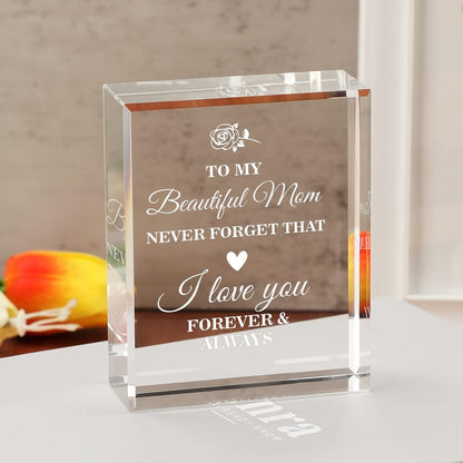 Cadeau Décoratif Émotionnel pour Femme – Plaque Gravée Message d’Amour pour Maman, Style Art Déco, Idéal Fête des Mères ou Anniversaire