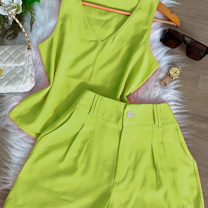 Ensemble Débardeur et Short Femme Style Décontracté Chic Été