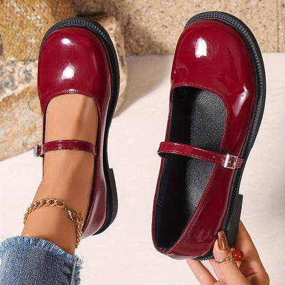 Damskie buty Mary Jane w stylu preppy z paskiem, idealne na co dzień i na czas wolny