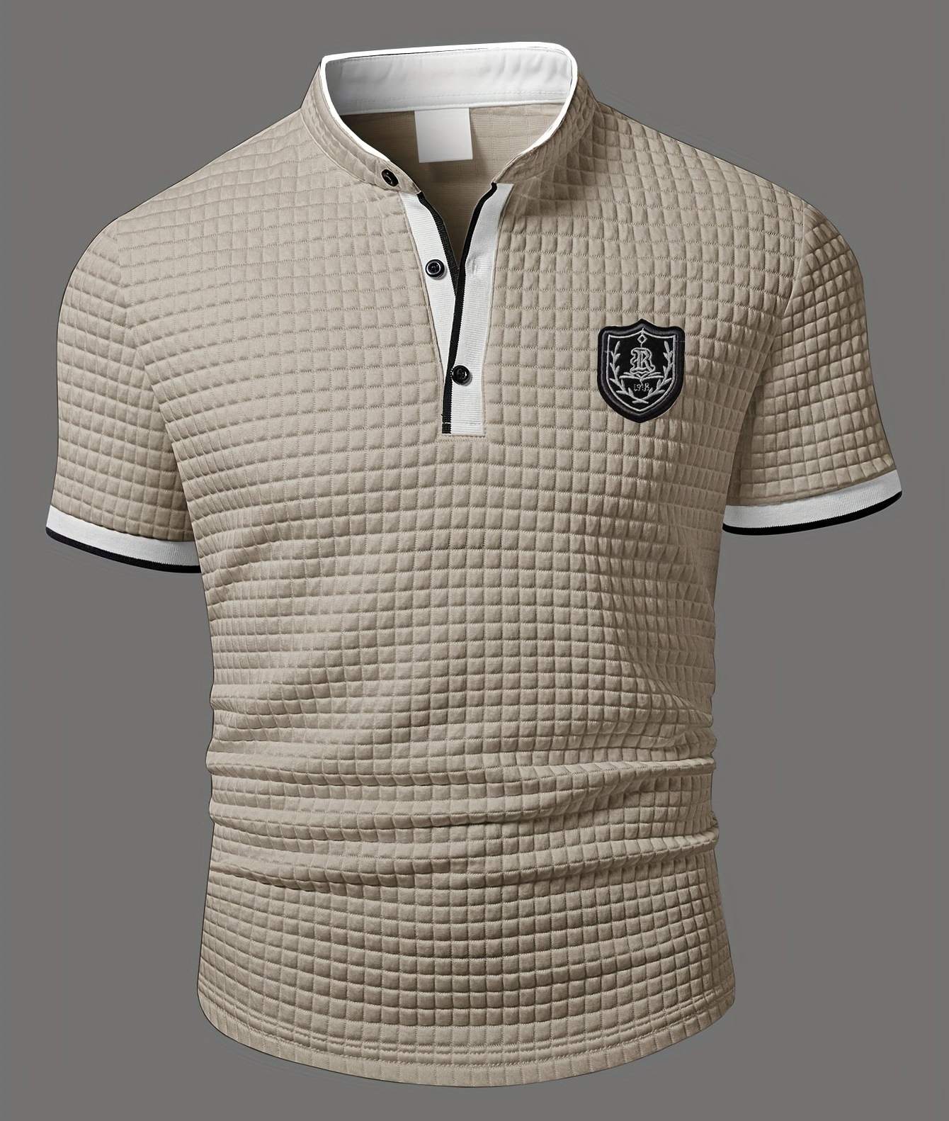 Polo casual para hombre con cuello Henley estilo chic para salidas y uso diario