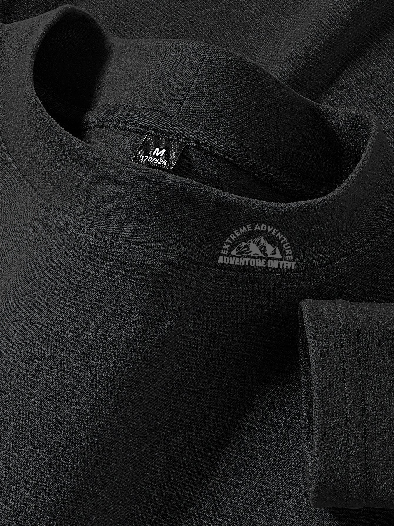 Haut à col montant doux couleur unie manches longues pour homme