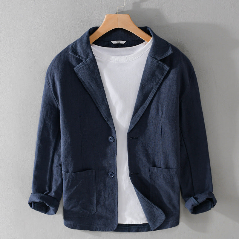 James – Chaqueta de Traje Casual de Manga Corta a Rayas