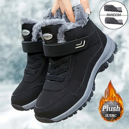 Chaussures montantes fourrées hiver avec semelle antidérapante et fermeture auto-agrippante