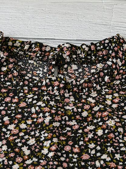 Elegant blommig blus med volangärmar för kvinnor - Avslappnad sommarstil