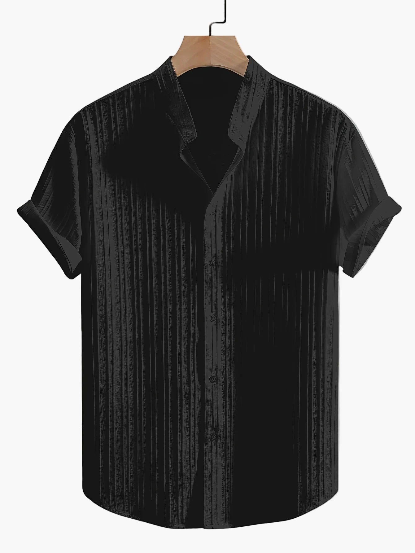 Camicia casual con colletto alla coreana da uomo stile moderno e estivo