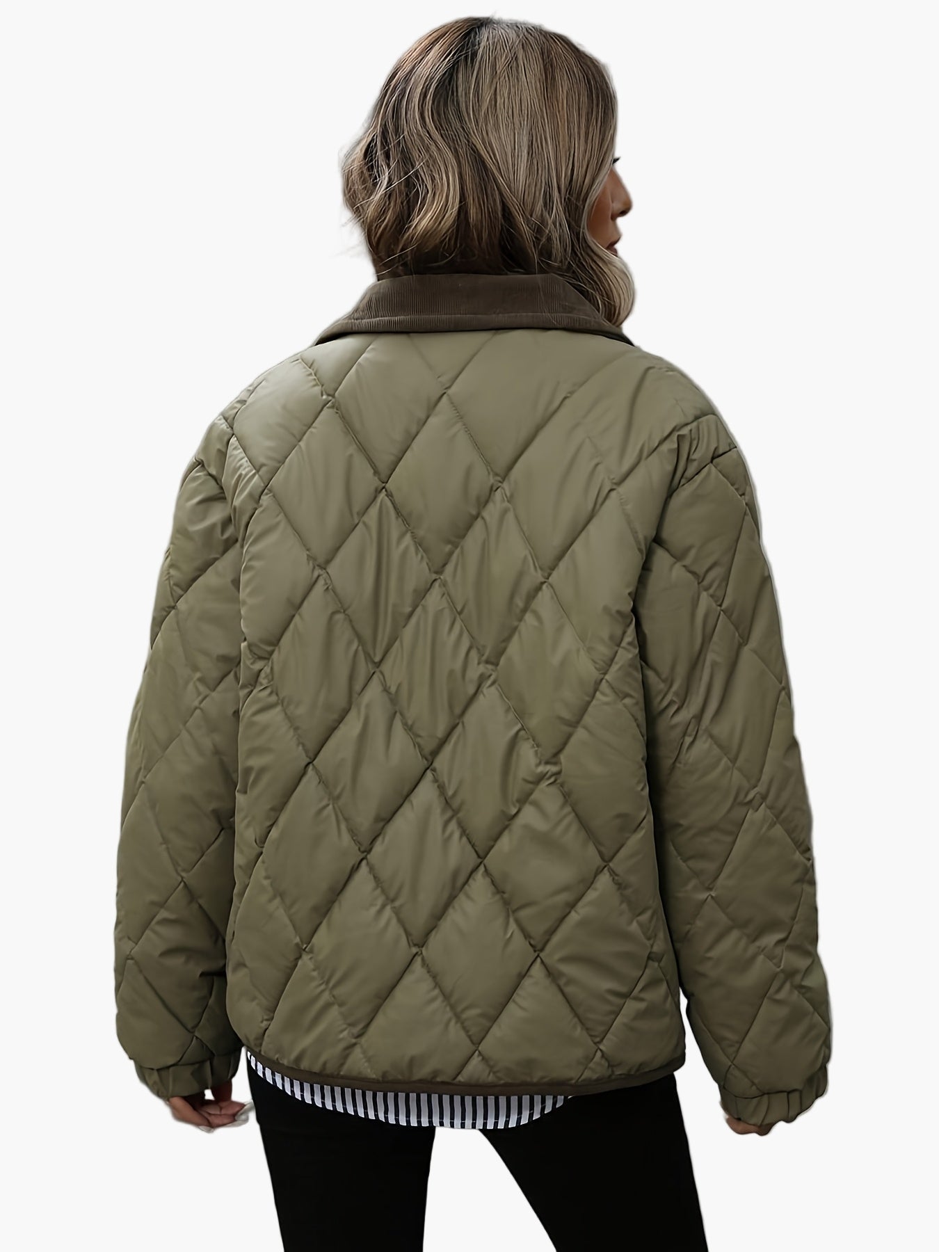 Gesteppte Damenjacke im Vintage-Stil, ideal für Herbst und Winter