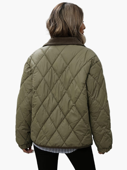 Gesteppte Damenjacke im Vintage-Stil, ideal für Herbst und Winter