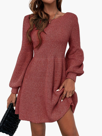 Vestido Suéter Casual para Mujer Estilo Elegante Manga Larga para Otoño y Primavera