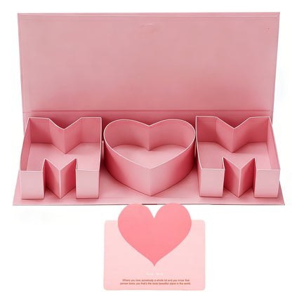 Cofanetto Regalo Fantasia Festa della Mamma Donna – Scatola Espositore Elegante con Scomparti Lettere e Cuore