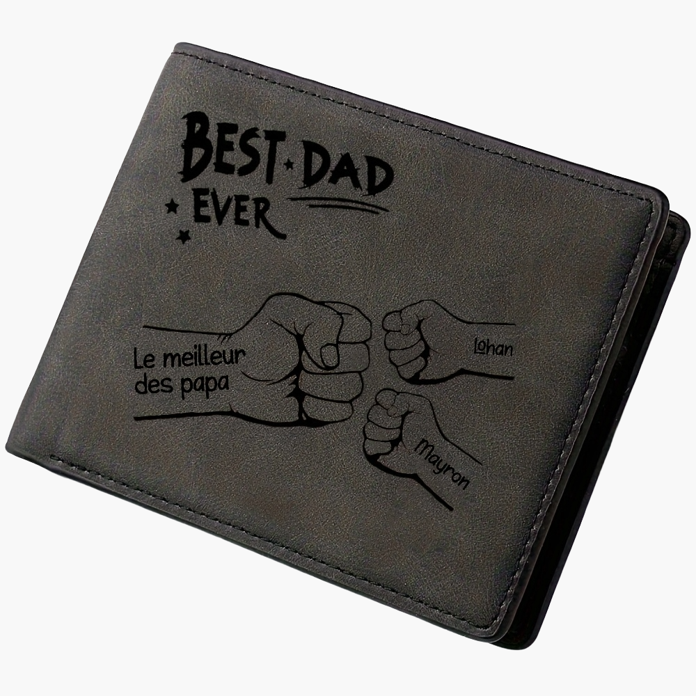 Portafoglio uomo personalizzato festa del papà – Stile famiglia, regalo Miglior Papà di Sempre