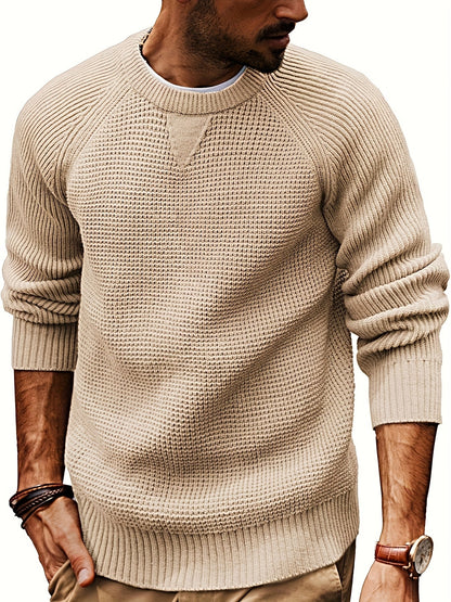 Men's vintage style round neck sweater – Casual pullover for all seasons