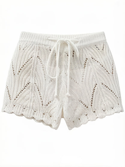 Women's beach shorts in bohemian style, openwork, chic and light for summer and holidays