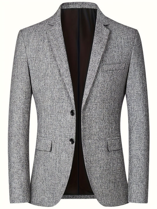 Men's mature style suit jacket with long sleeves for formal and professional occasions
