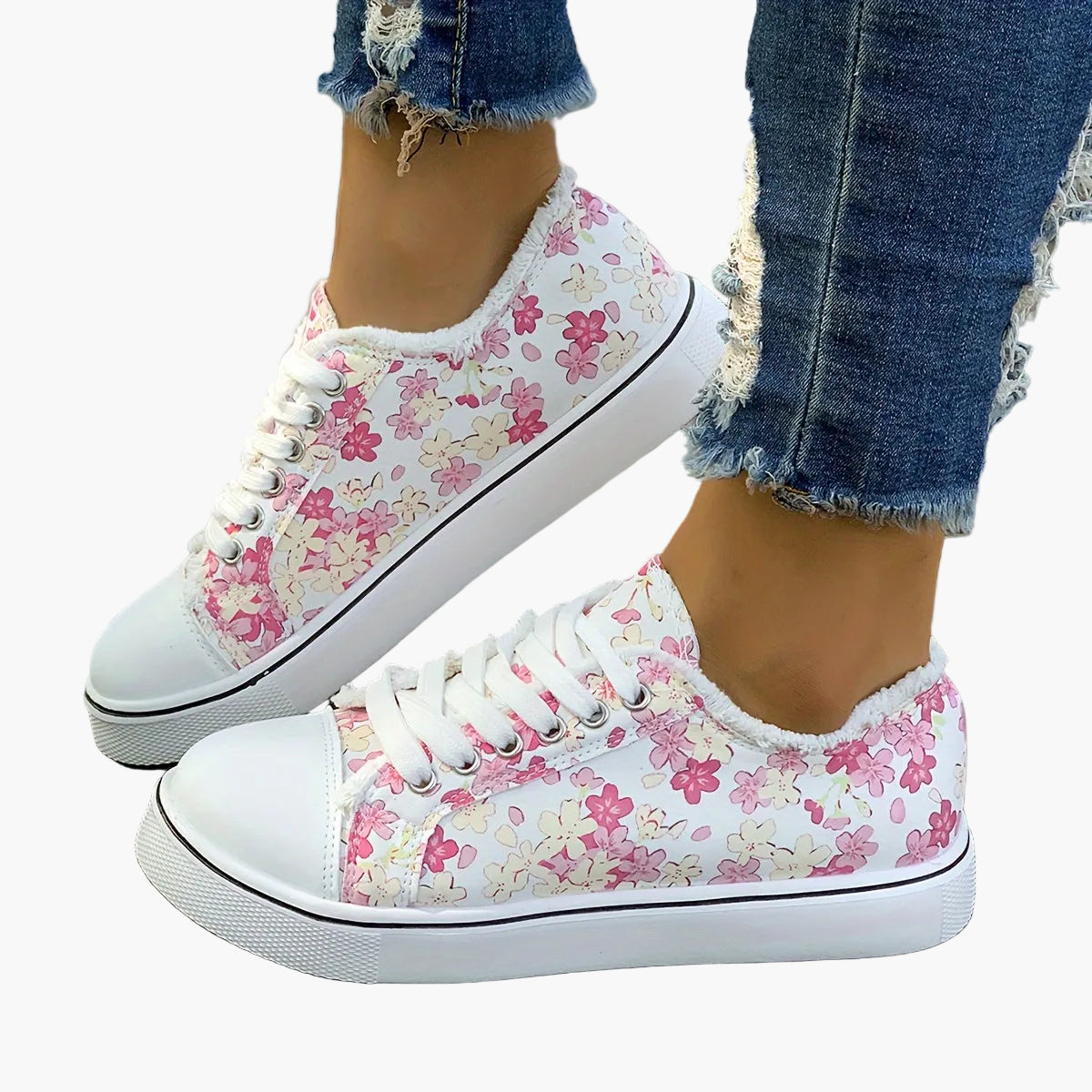 Baskets décontractées femme style floral tendance pour usage quotidien