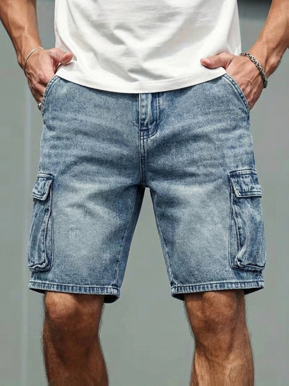 Lässige Cargo-Shorts für Herren im Basic-Stil mit Seitentaschen