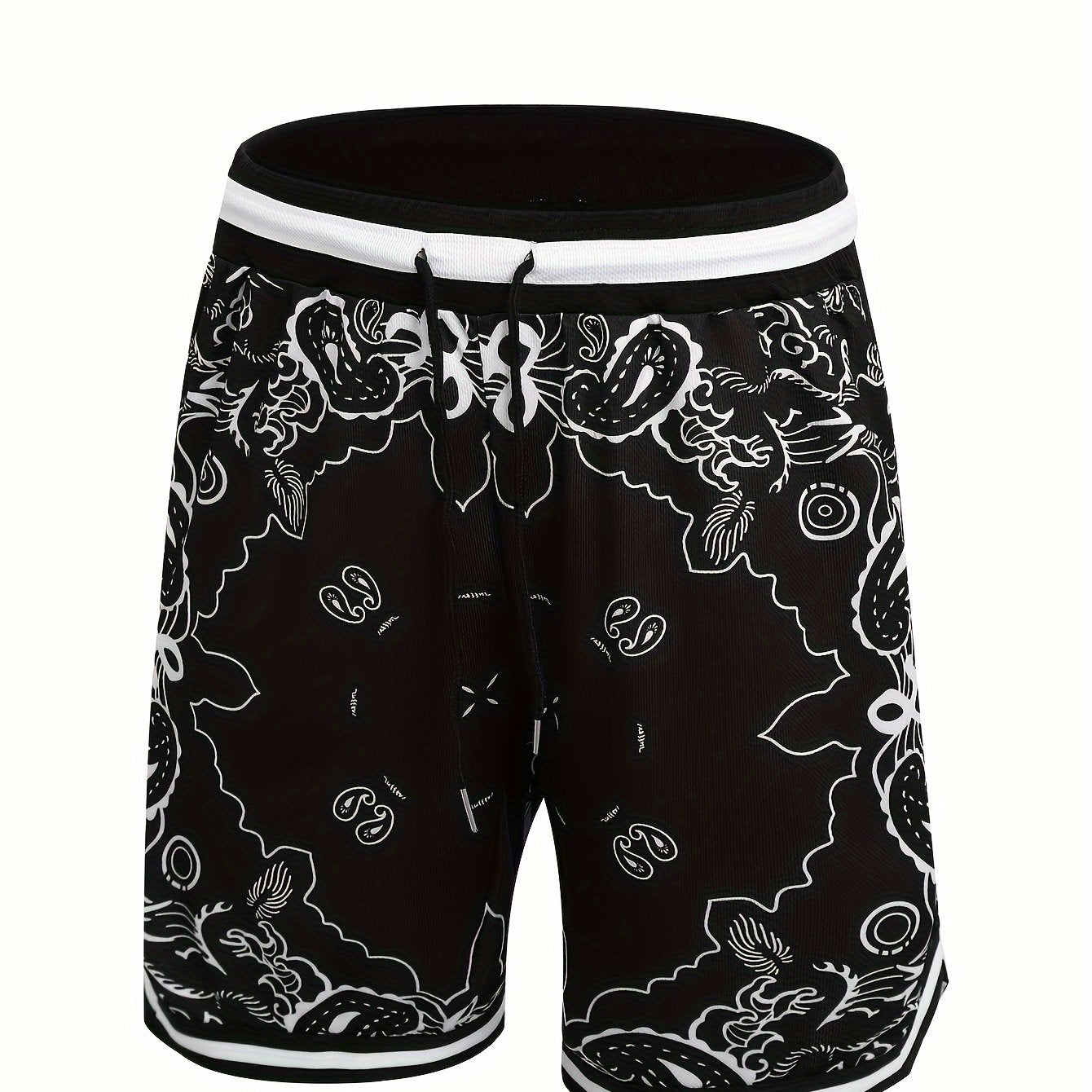 Shorts de sport homme style streetwear imprimé motif bandana – Look urbain tendance