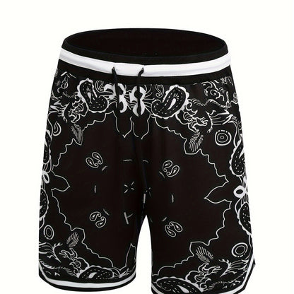 Shorts de sport homme style streetwear imprimé motif bandana – Look urbain tendance