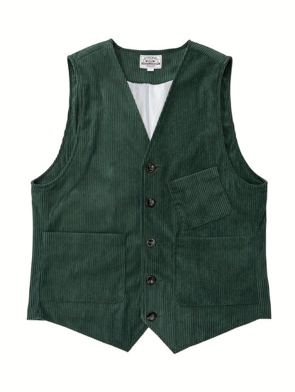 Gilet Homme Élégant Style Vintage Décontracté pour Travail et Loisirs