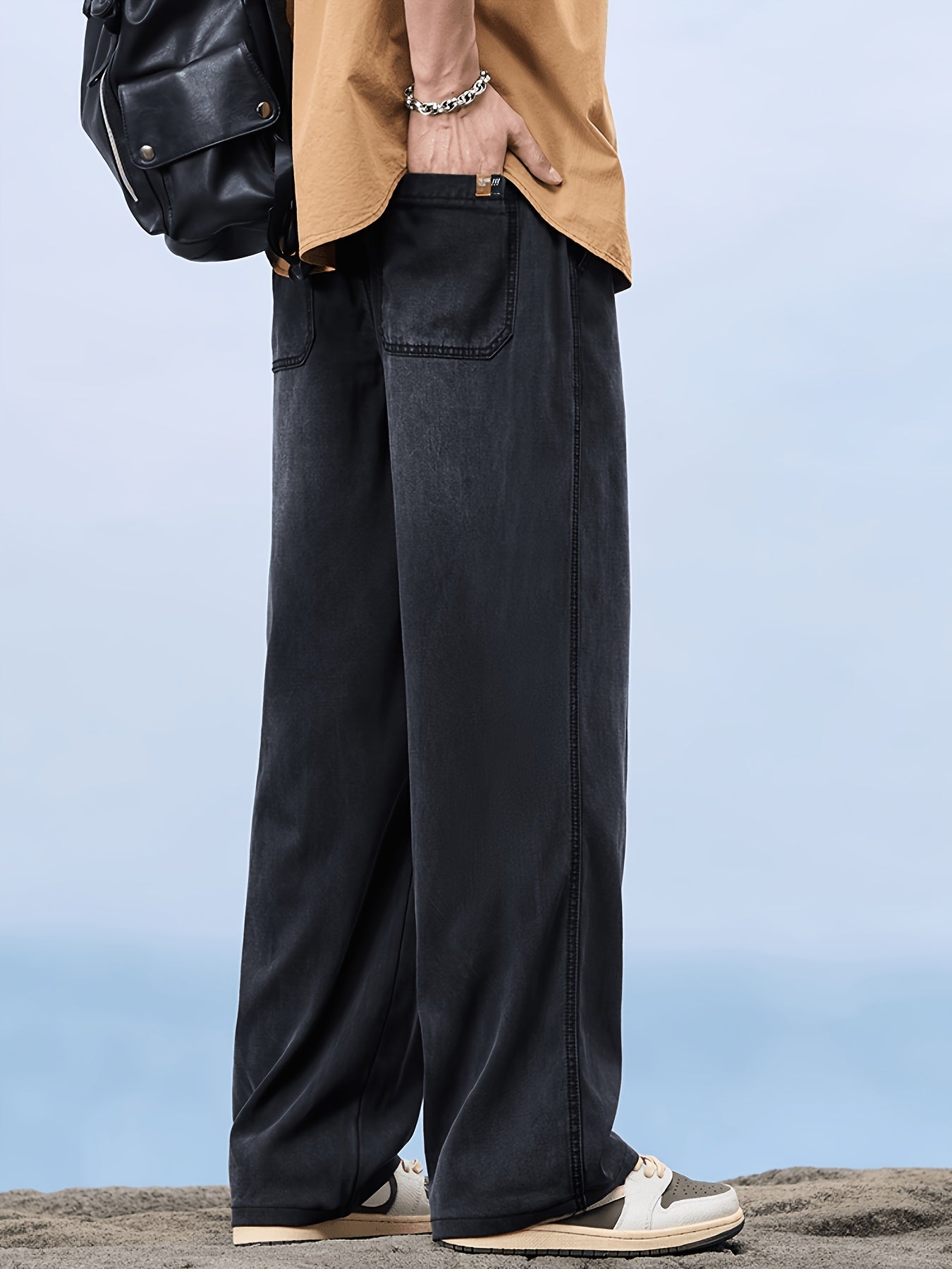 Pantalón casual de pierna recta para hombre estilo urbano para ocio y fin de semana