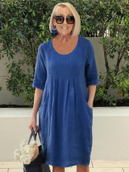 Robe Midi Décontractée à Poches pour Femme – Style Chic et Confort au Quotidien