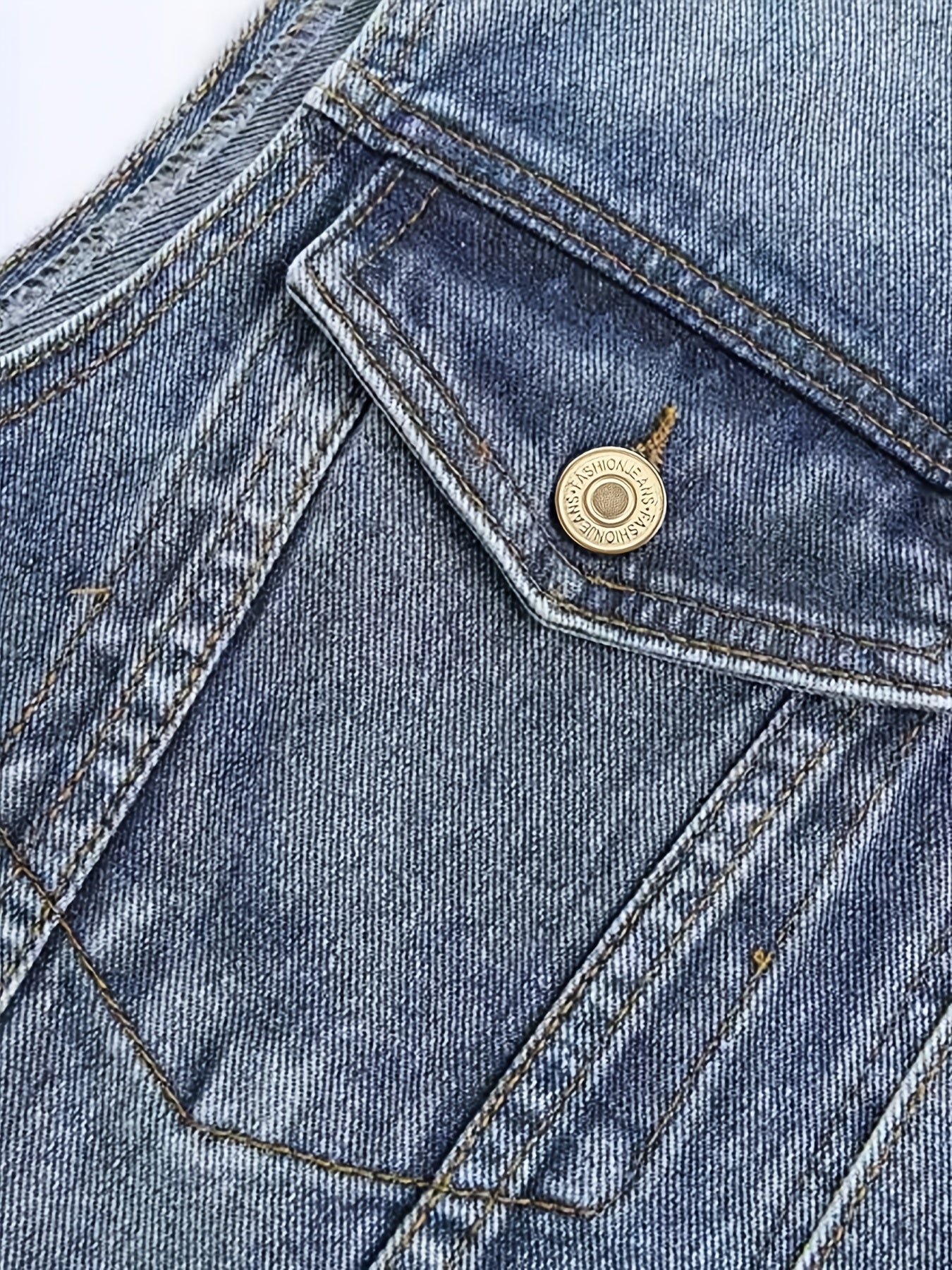 Gilet en Jean sans Manches pour Homme, Boutons Métalliques, Poches Poitrine et Latérales