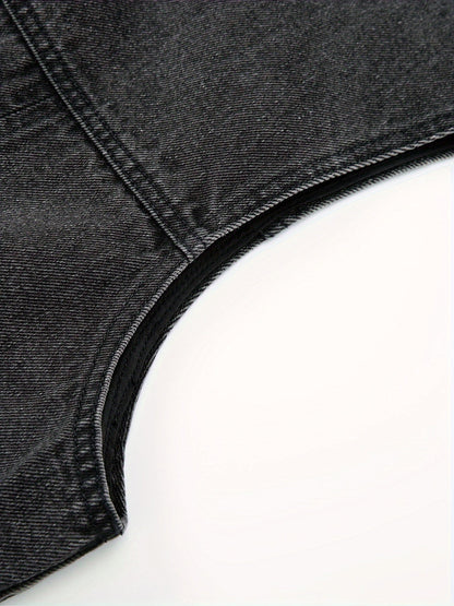 Gilet sans manches style jean décontracté pour homme – Idéal pour un look urbain tendance