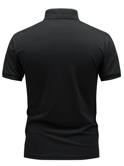 Polo casual da uomo con colletto abbottonato stile urbano