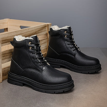 Bottes montantes homme fourrées chaudes à lacets, plusieurs coloris disponibles