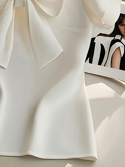 Elegant damebluse med korte ærmer og dekorativ sløjfe, chic stil til kontor og udflugter