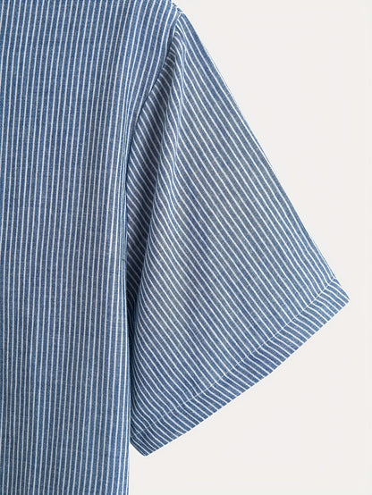 Chemise Henley à Manches Courtes pour Homme Style Décontracté Chic