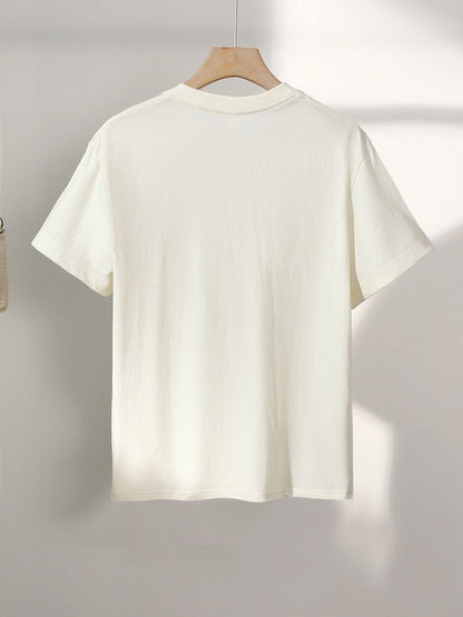 T-shirt Femme Style Art Moderne Visage Abstrait – Casual et Tendance