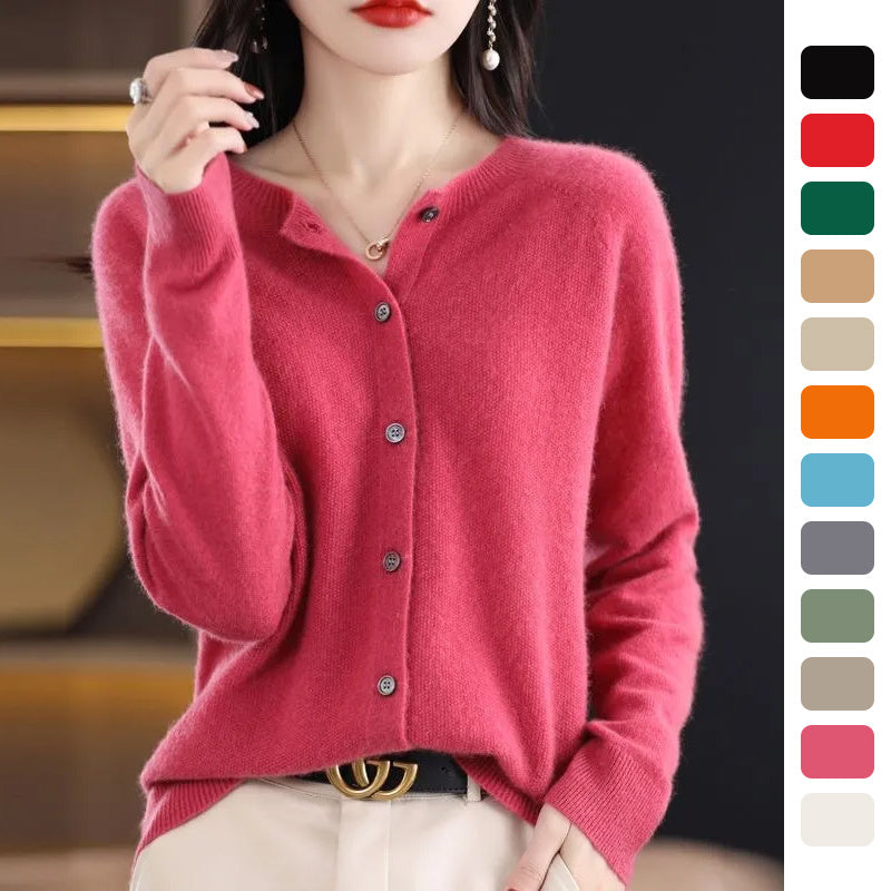 Danielle – Merino Vest for Women with Round Neck and Long Sleeves in
