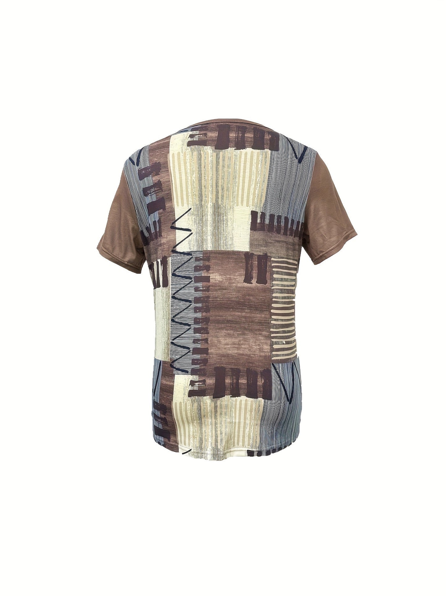 T-shirt décontracté à motif géométrique lacé pour femme, style estival urbain