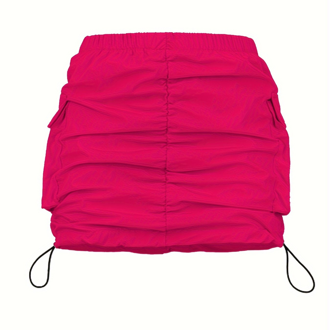 Jupe Mini Cargo Femme Style Urbain avec Fronces et Poches Utilitaires