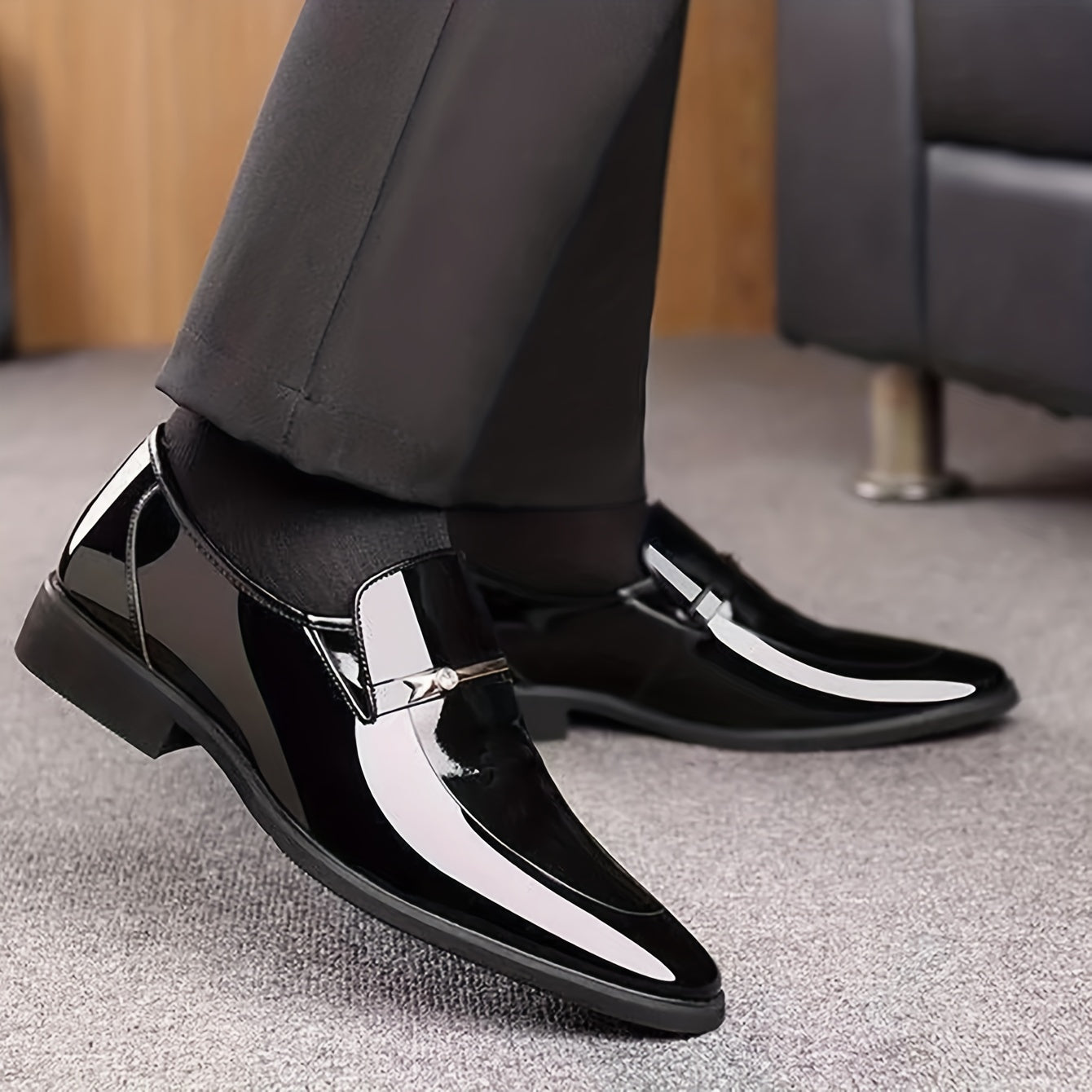 Chaussures habillées pour homme style mocassin à enfiler – Élégance formelle et confort quotidien