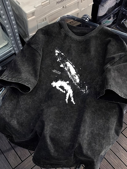 T-shirt imprimé style urbain pour homme, coupe décontractée, idéal pour l'été