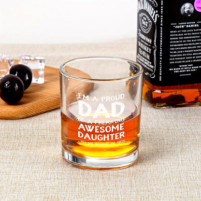 Bicchiere da whisky per uomo – Regalo divertente per papà, stile classico, ideale per la festa del papà o compleanno