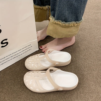 Afslappede damesandaler i crocs-stil med plateau, sommerkomfort