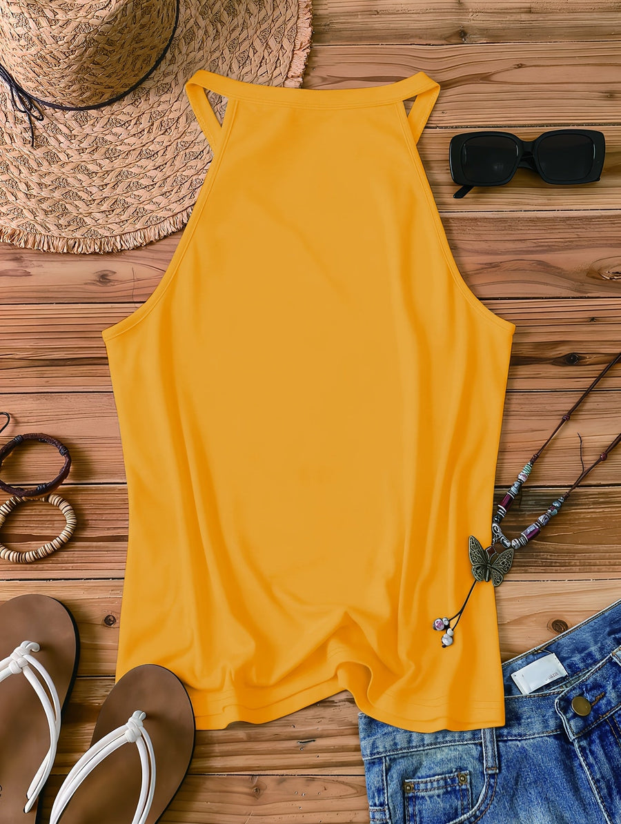 Dame Top Boheme Stil Casual - Solmotiv og Positivt Budskab - Ideel til Sommer og Ferie