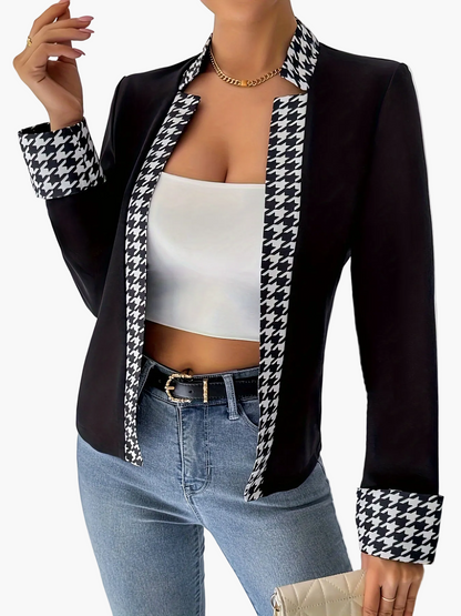 Elegante Damenblazerjacke mit geometrischem Muster für Büro und Ausgehen