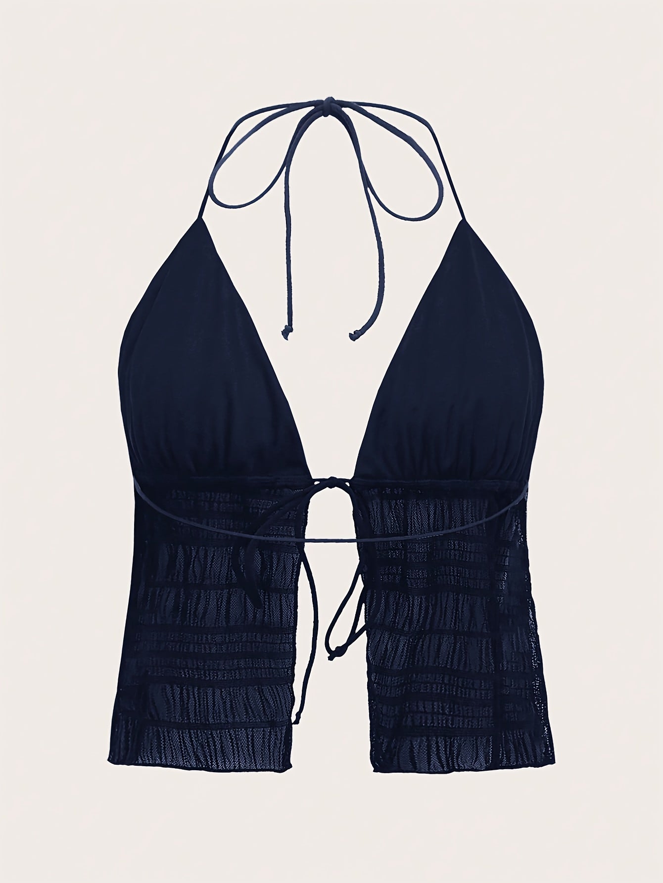 Top camisola mujer estilo halter chic para noche y playa