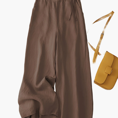 Pantalon large taille haute femme style élégant pour printemps et été