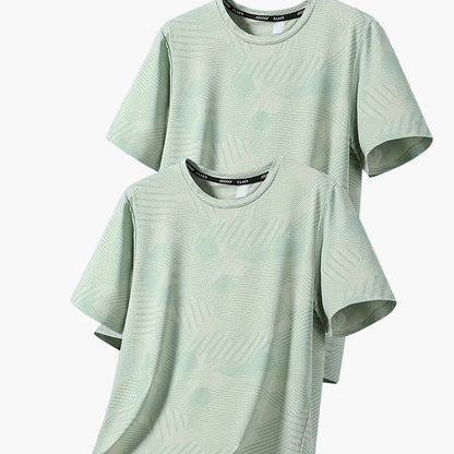 Atmungsaktives Herren-T-Shirt im tropischen Casual-Stil, kurzärmelig – 2er-Pack, ideal für den Sommer  