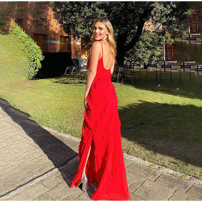Rosalinda™ - Robe Longue sans Manches avec Volants